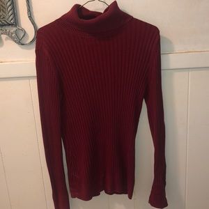 Burgundy turtleneck